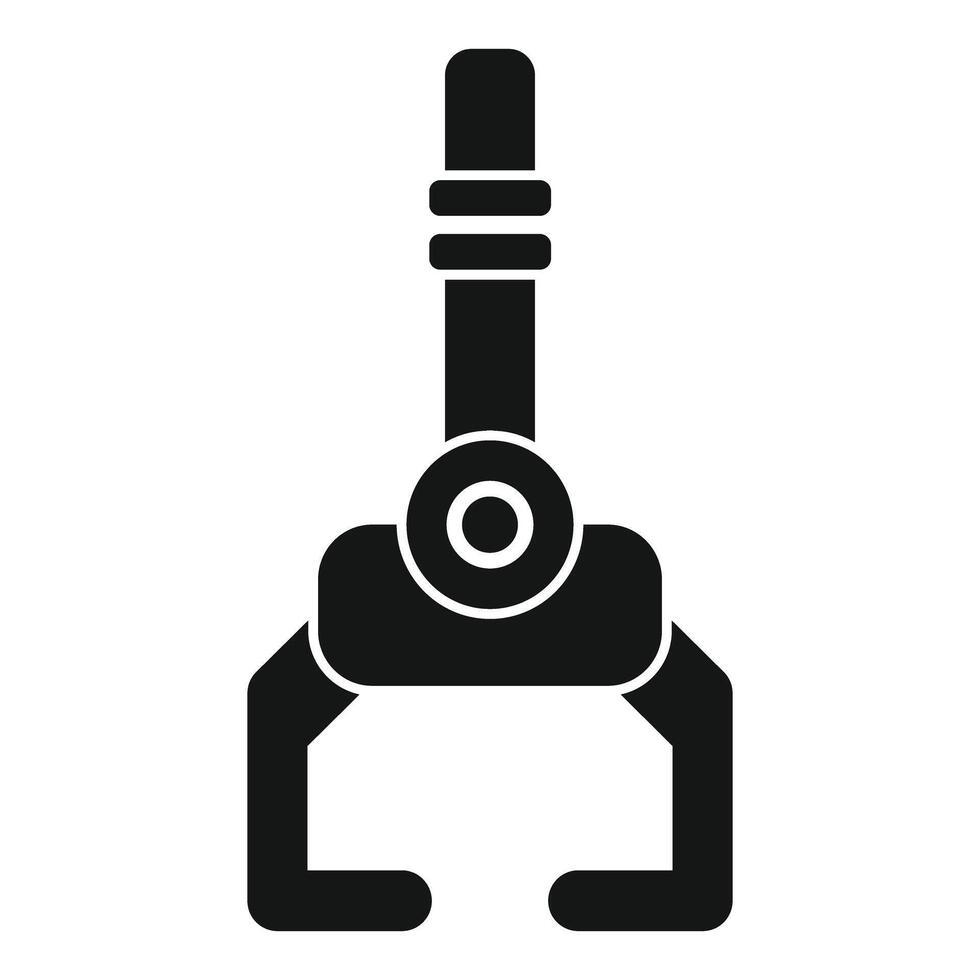 Robotic arm gripping with two claws open vector