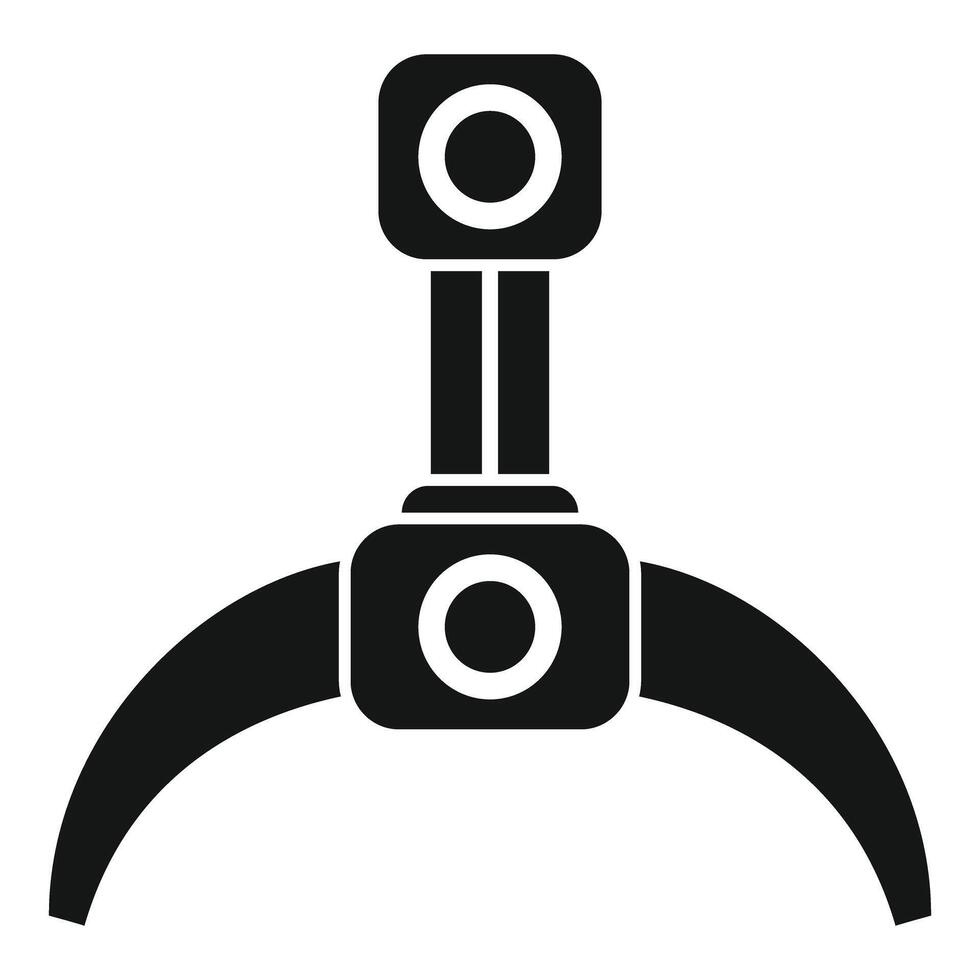 Industrial robot arm holding symbol in manufacturing process vector