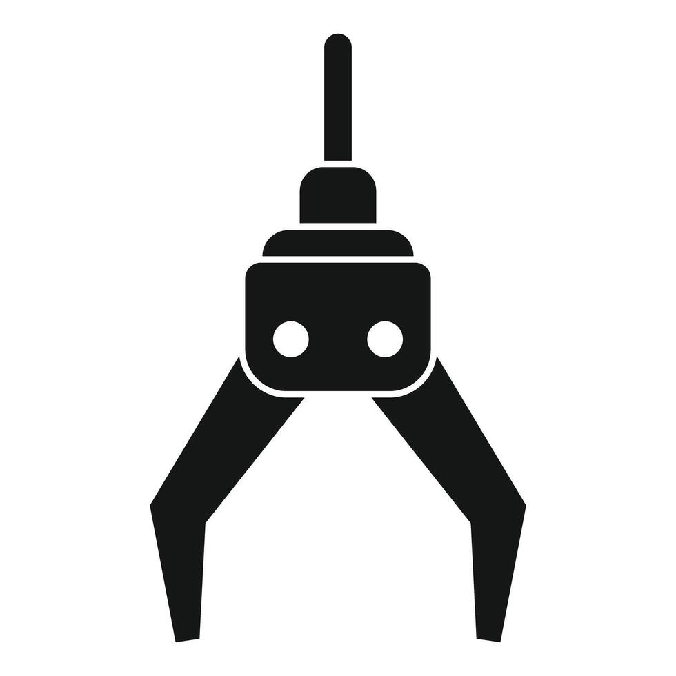 Robotic arm holding with two fingers open wide vector