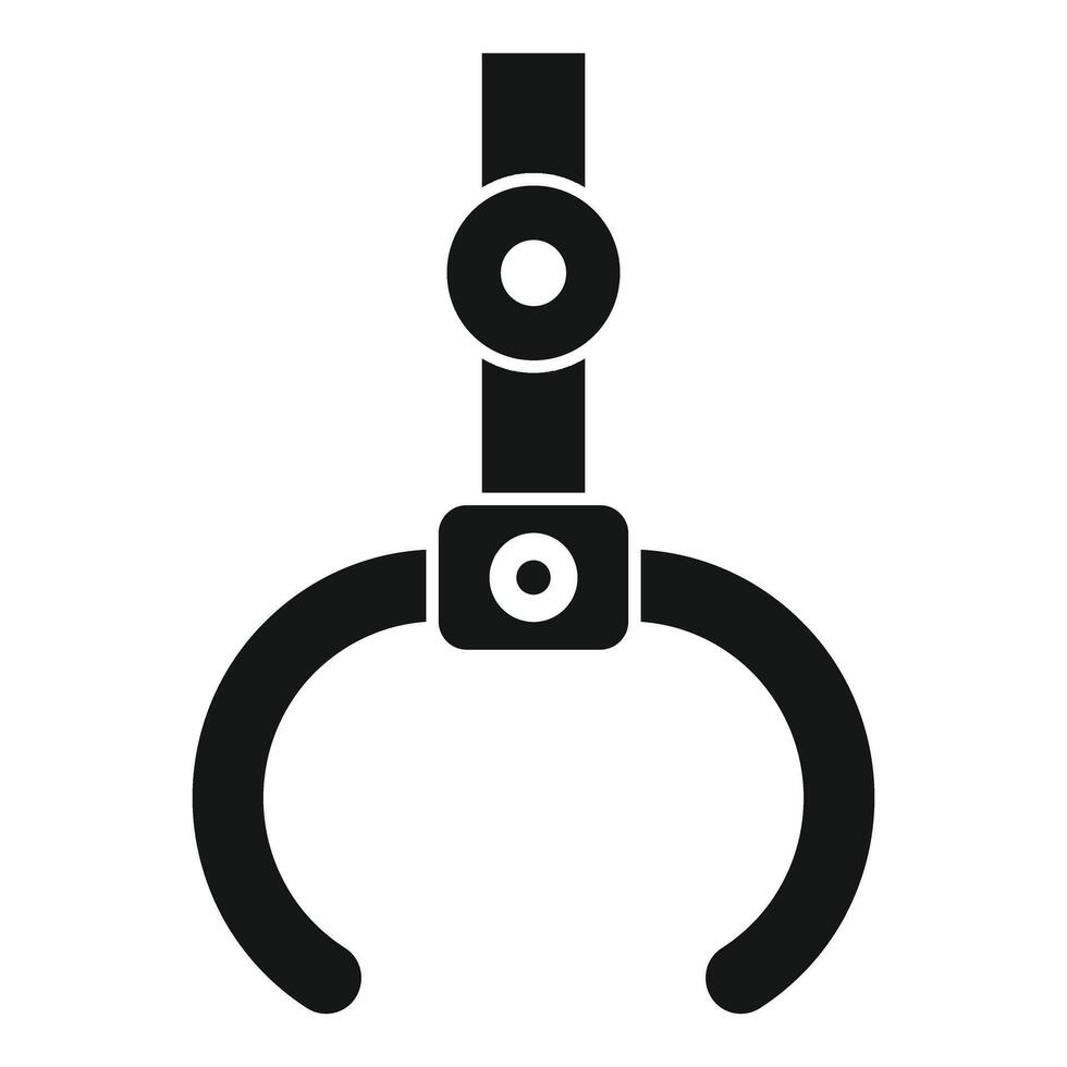 Robotic arm holding something using metal claws icon vector