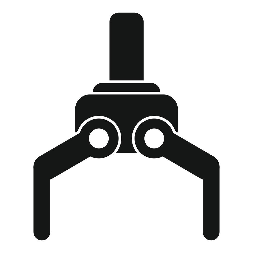 Industrial robot arm holding something with two claws vector