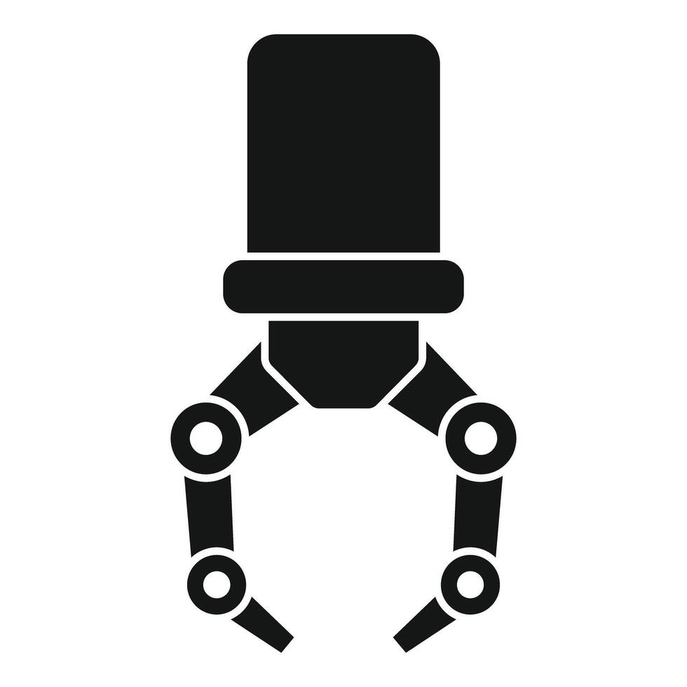 Robotic arm gripper holding object icon simple style vector