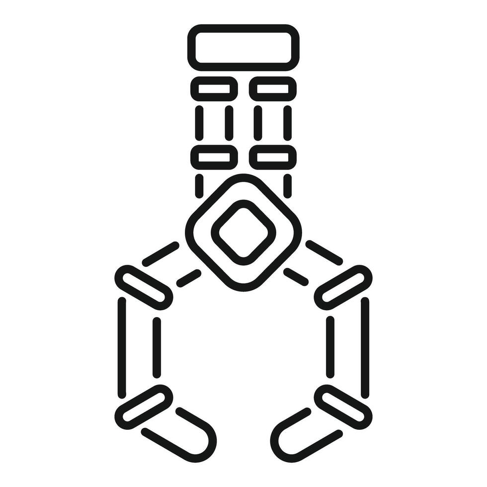 Simple icon of a robotic arm picking up an object vector