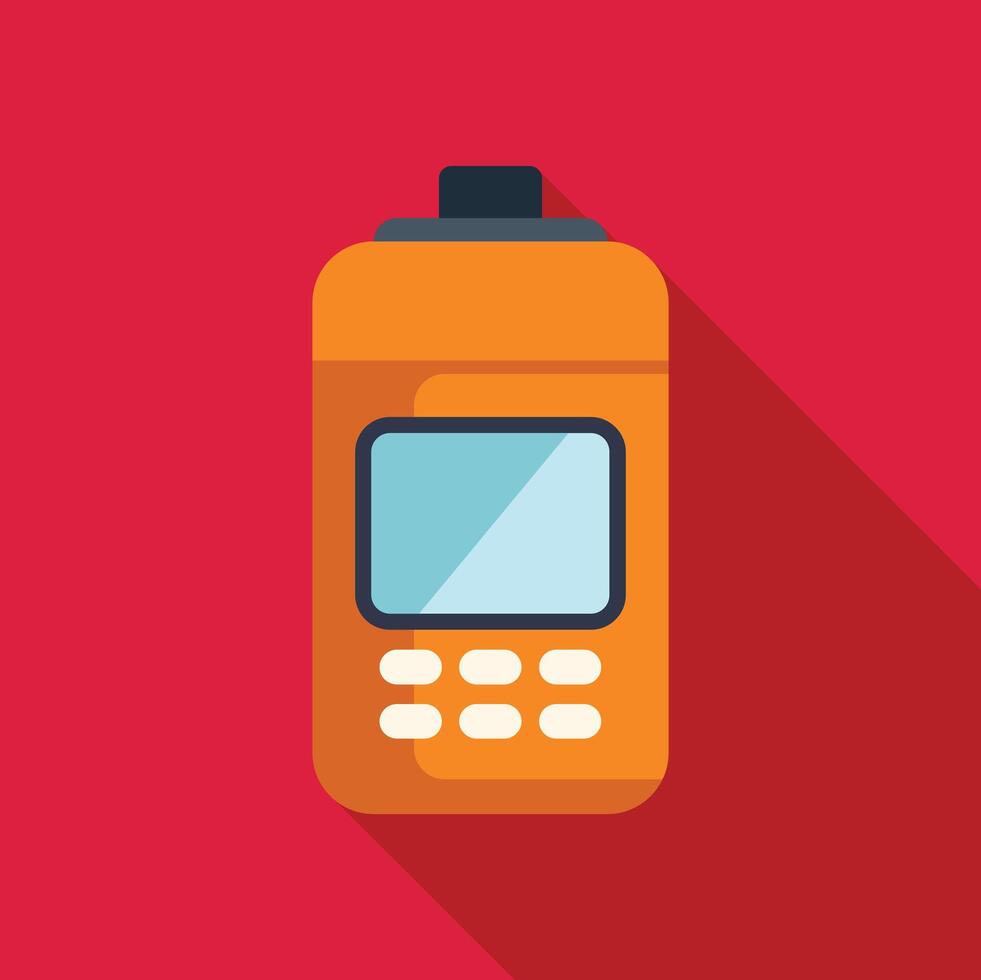 Modern orange pos terminal accepting contactless payment vector