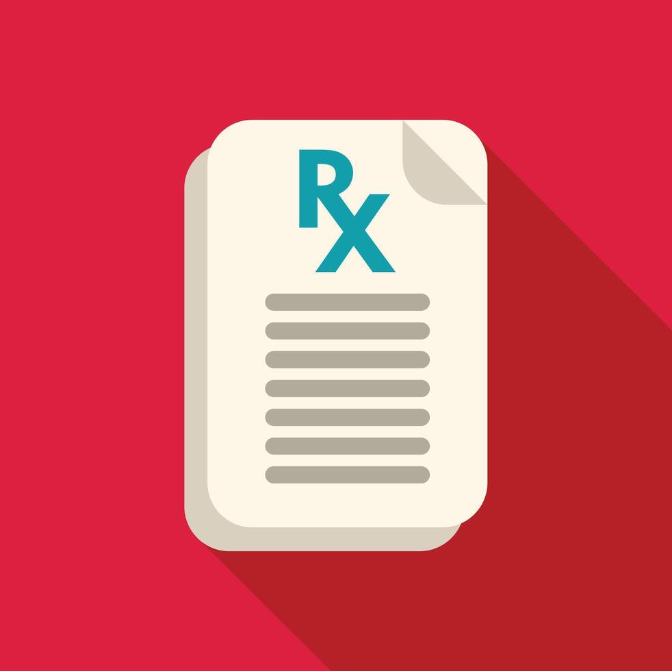 Medical prescription form with rx symbol for pharmacist vector