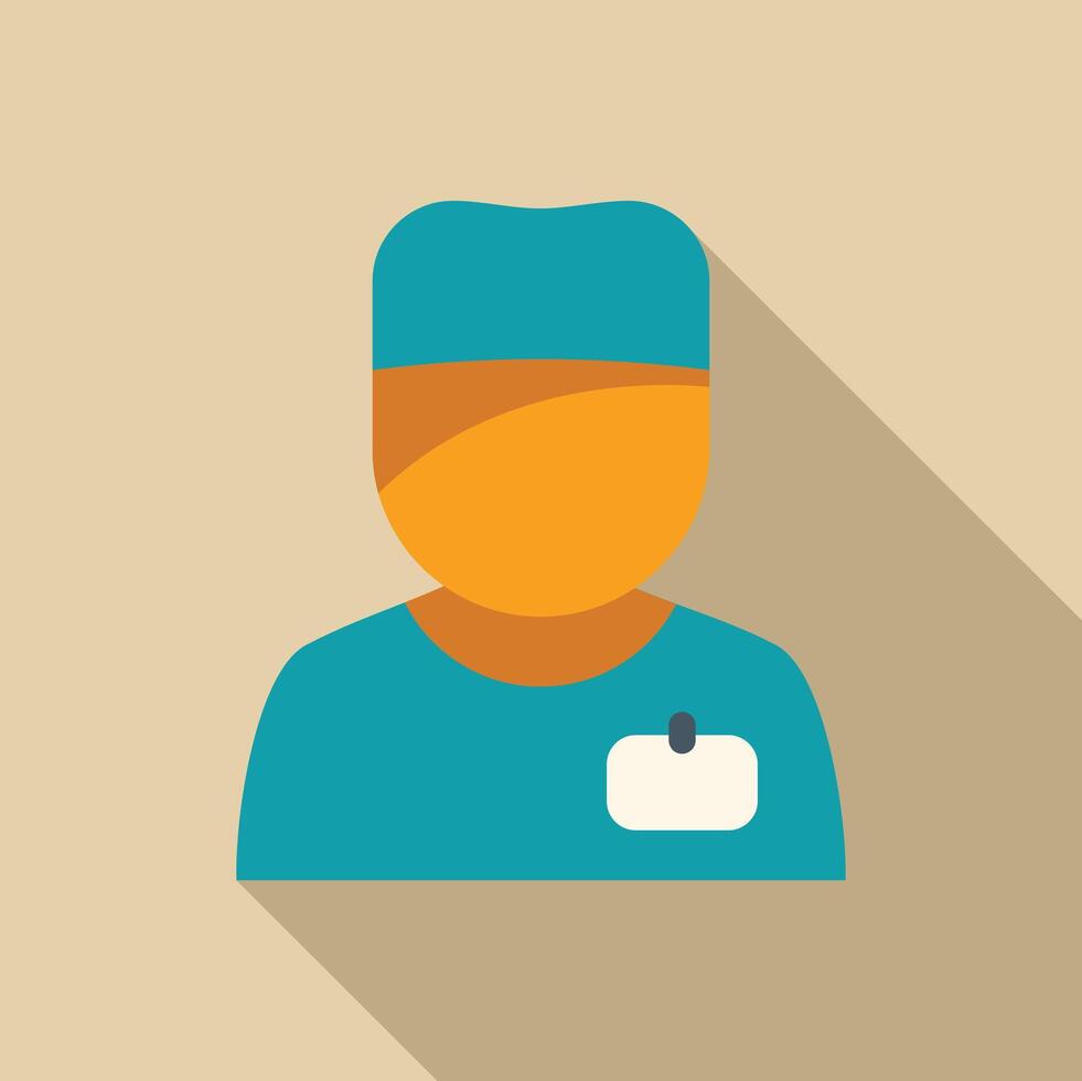 Surgeon doctor wearing scrubs with long shadow vector