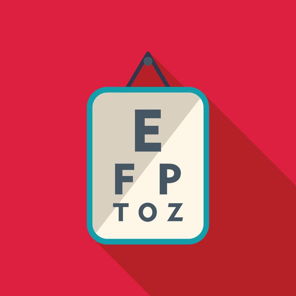 Snellen eye chart hanging on wall for vision examination vector