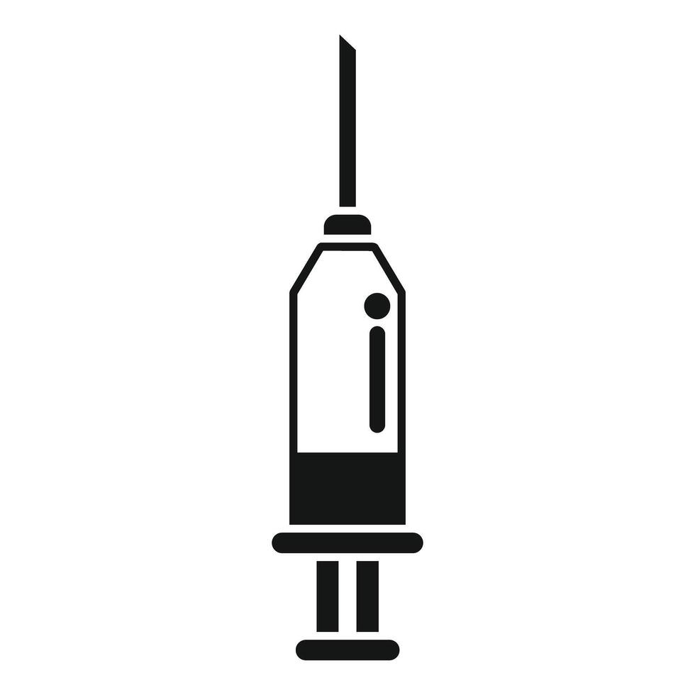 Medical syringe icon representing healthcare injection vector
