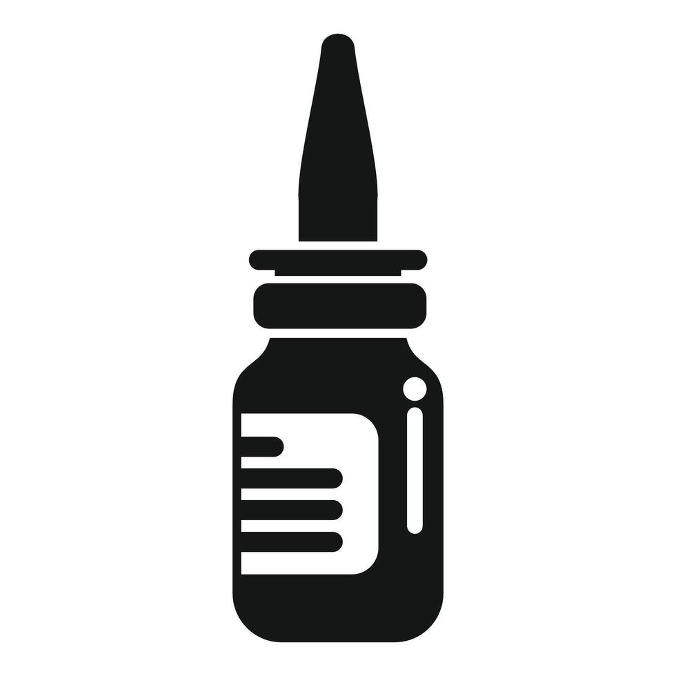Nasal spray medication relieving sinus congestion icon vector
