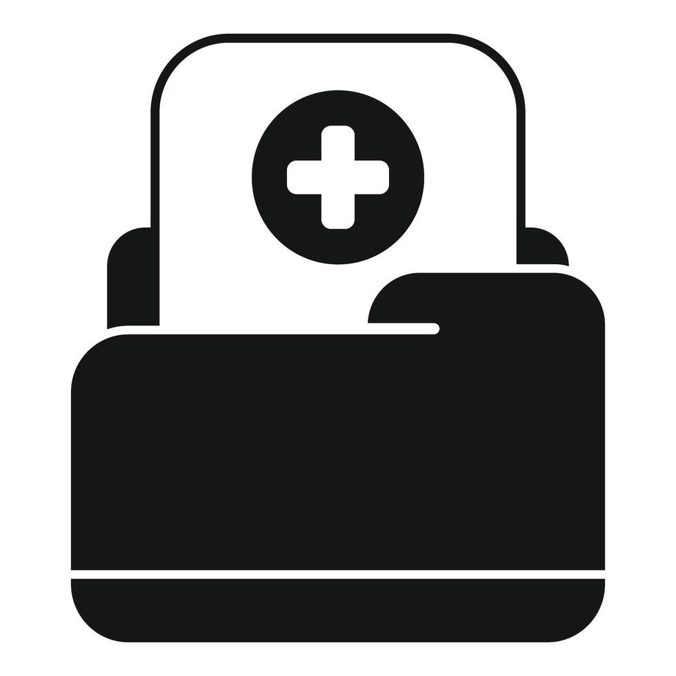Medical folder icon representing healthcare data storage vector