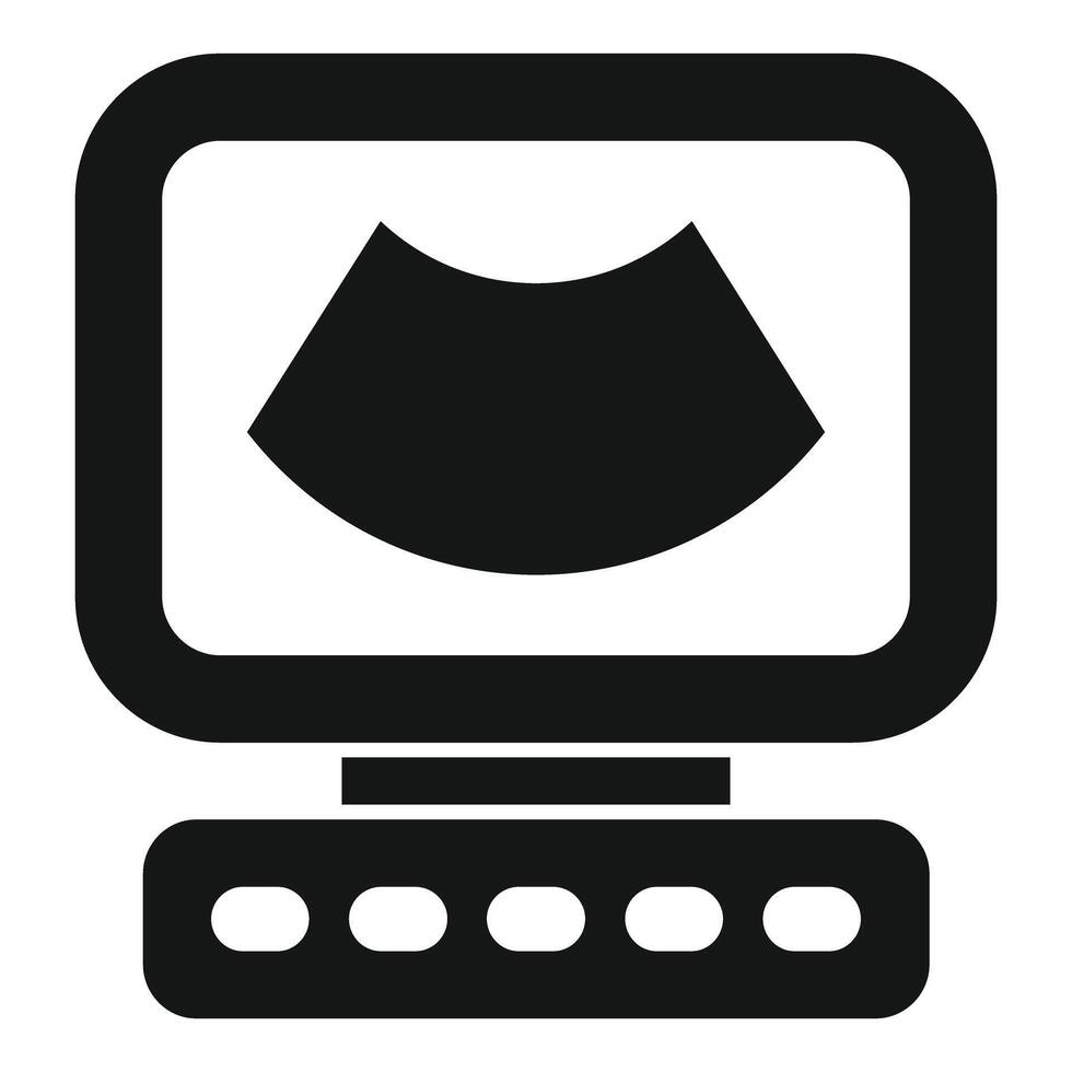 Ultrasound machine showing results on monitor screen icon vector