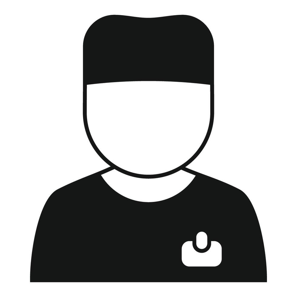 Doctor wearing uniform and badge icon simple style vector