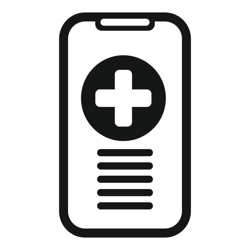 Smartphone showing online medical consultation app icon vector
