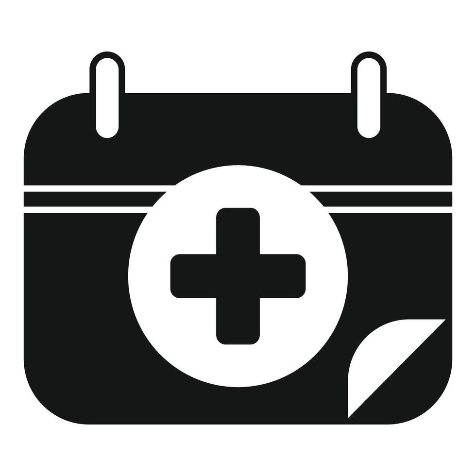 Calendar showing medical cross for doctor appointment vector