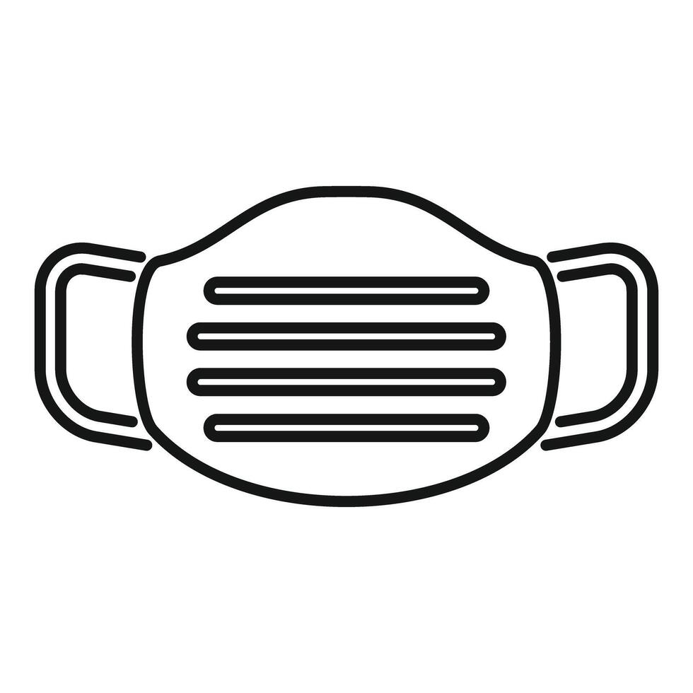 Medical face mask protecting from virus and pollution line icon vector