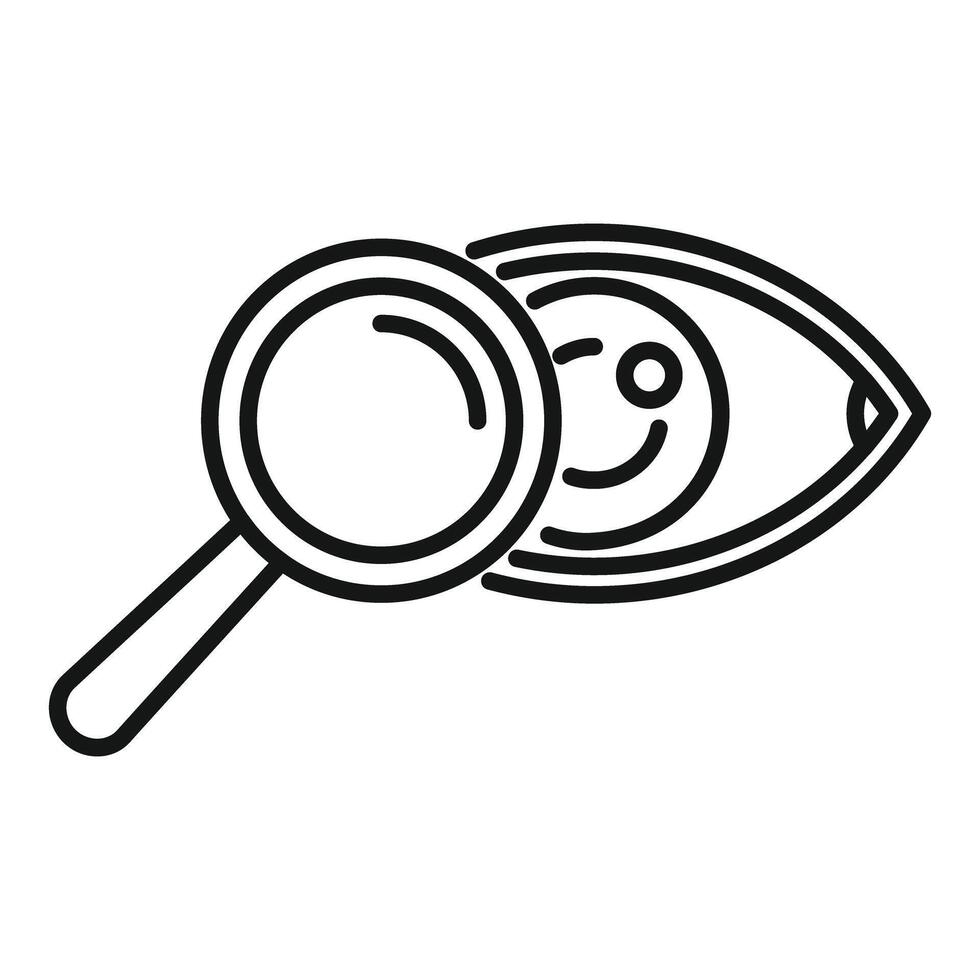 Magnifying glass exploring human eye vision concept icon vector