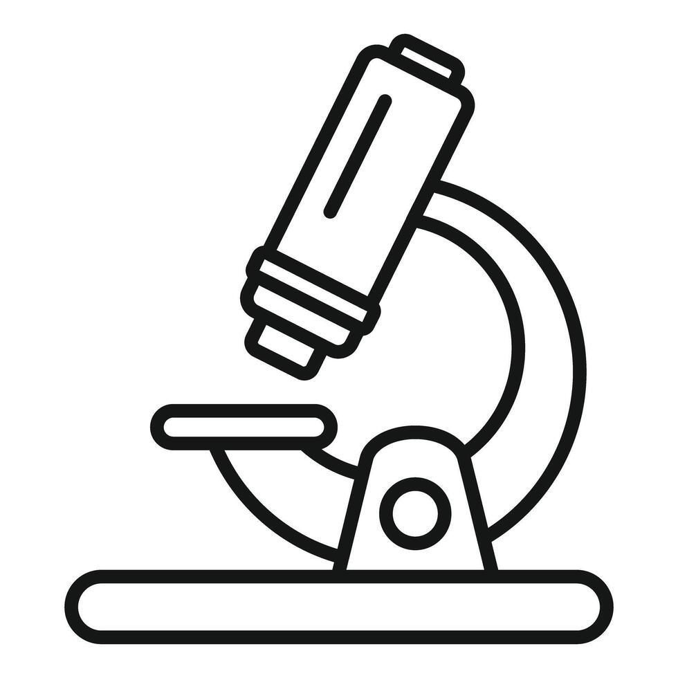 Microscope focusing on sample for scientific research vector