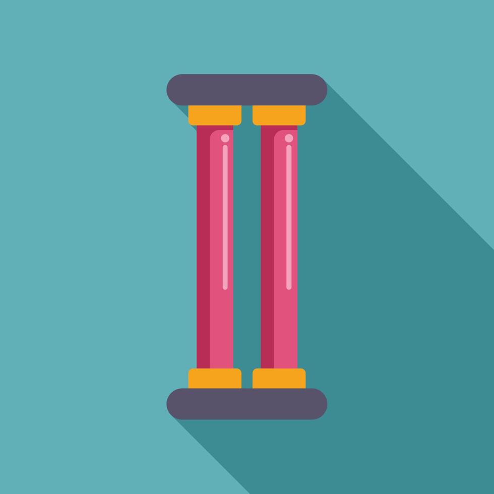 Two pink columns standing tall with long shadow vector