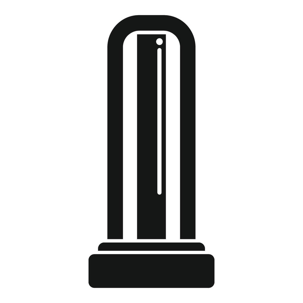 Uv lamp icon, ultraviolet light disinfection emitting sterilizing rays vector