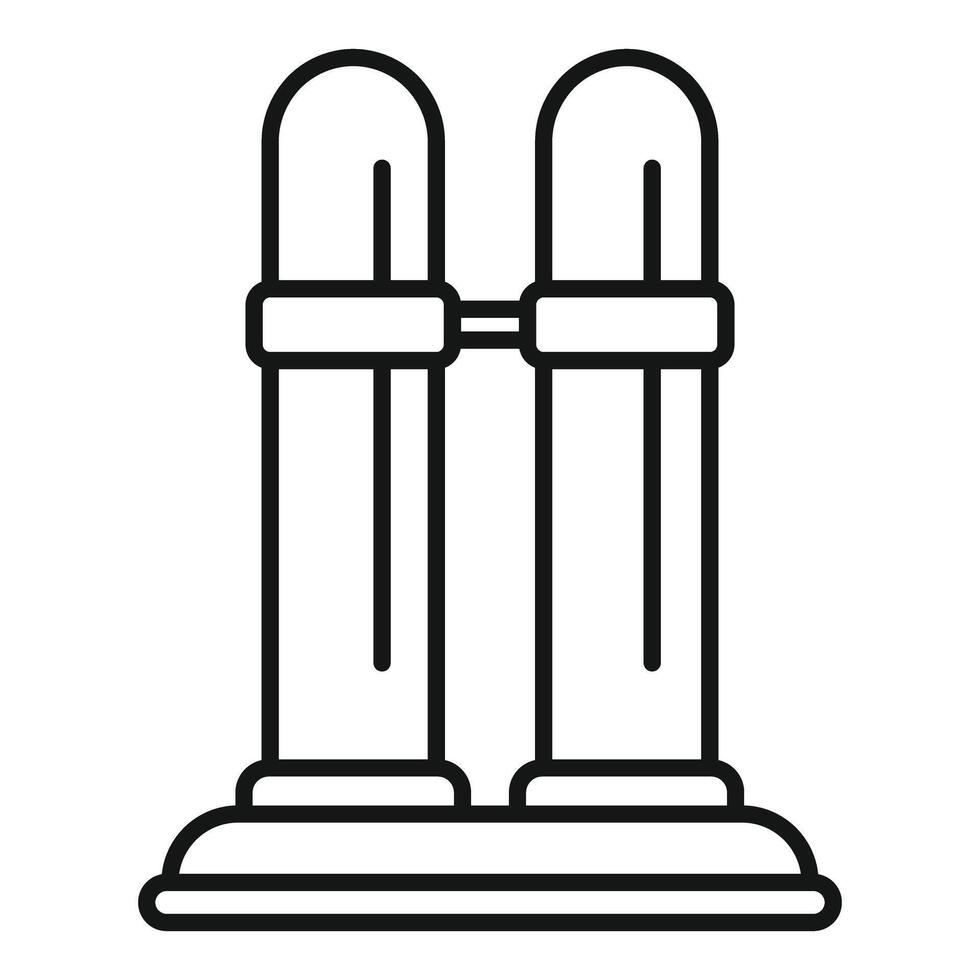 Double water filter replacing cartridge for home use icon vector