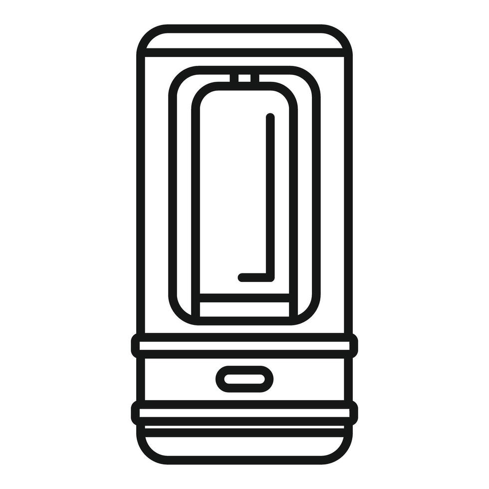 Electric water heater with temperature control icon outline vector
