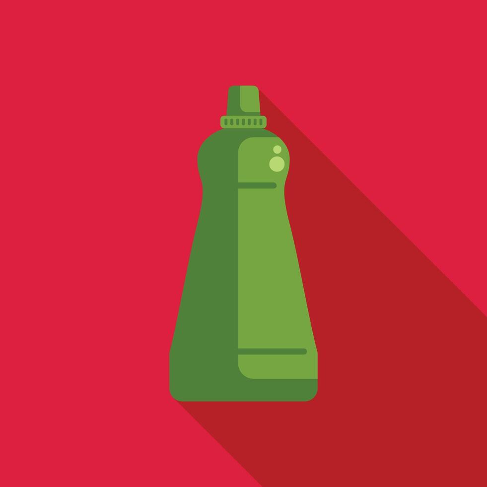 Green plastic detergent bottle for dishwashing liquid soap vector