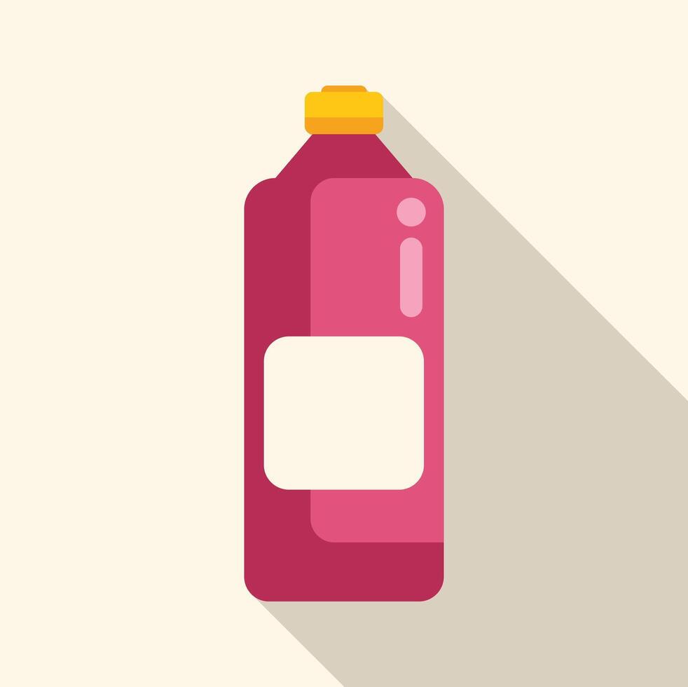 Pink bottle with yellow cap casting a shadow vector