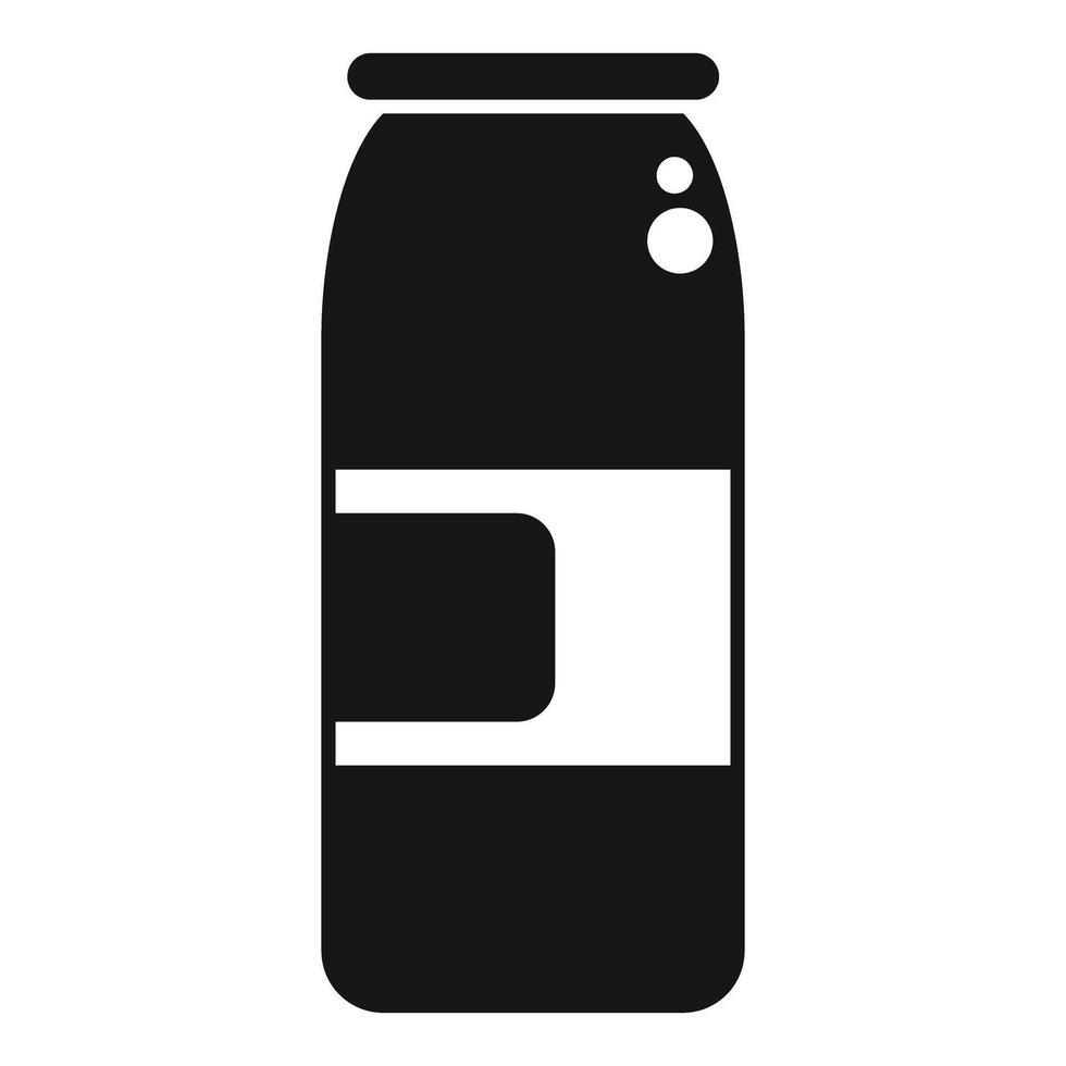 Black and white icon of a jar with a sticker vector