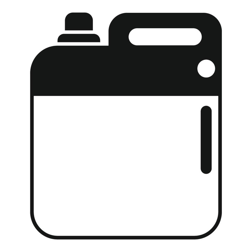 Black plastic jerrycan standing for liquid transportation vector