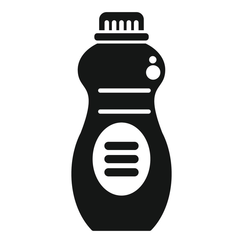 Black silhouette of a plastic bottle with a cleaning agent on a white background vector