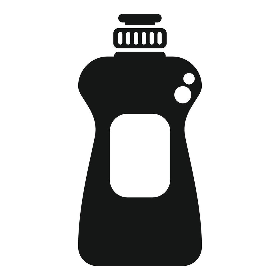 Black plastic detergent bottle with blank label for mockup vector