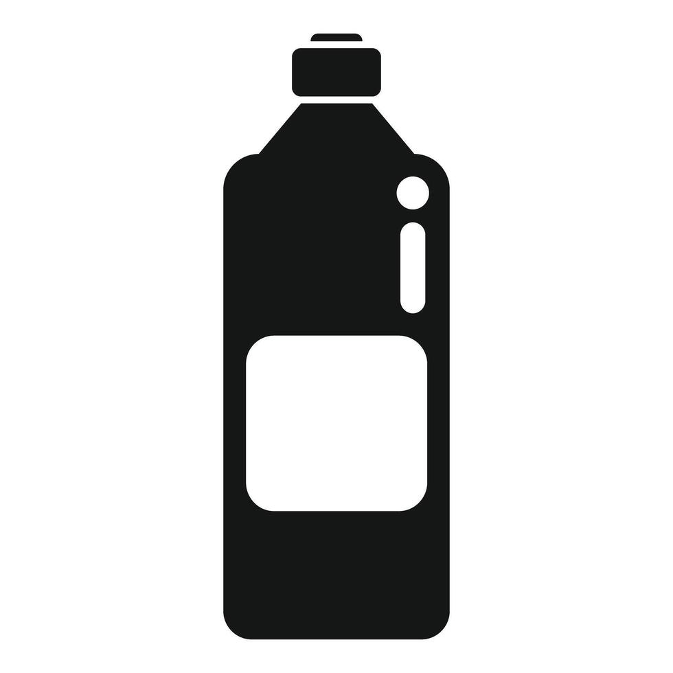 Black bottle icon showing blank label for branding vector