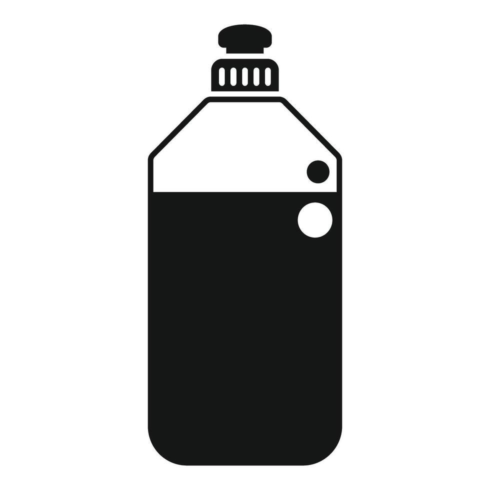 Black bottle with big cap containing liquid is standing vector