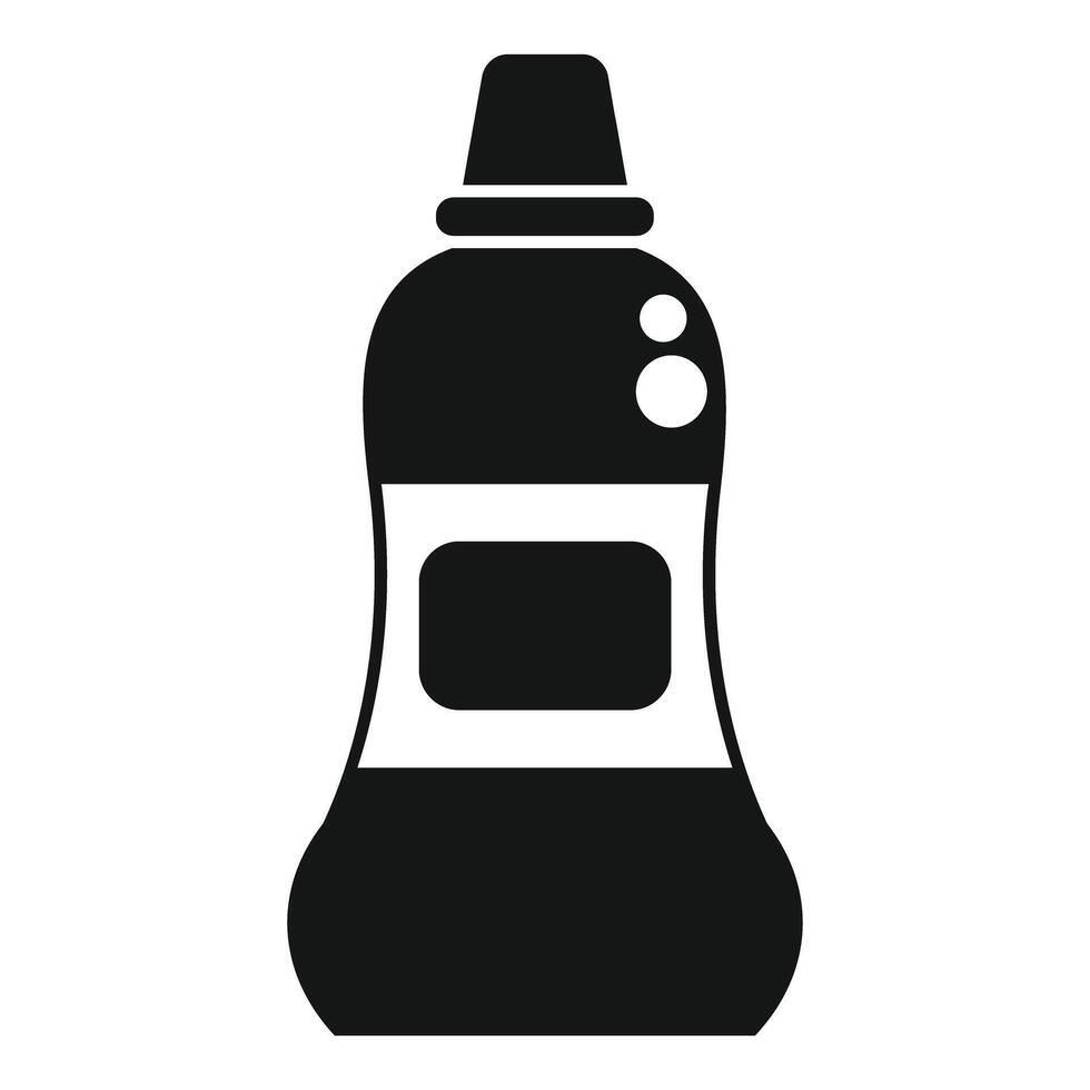Black plastic detergent bottle with measuring scale icon simple style vector