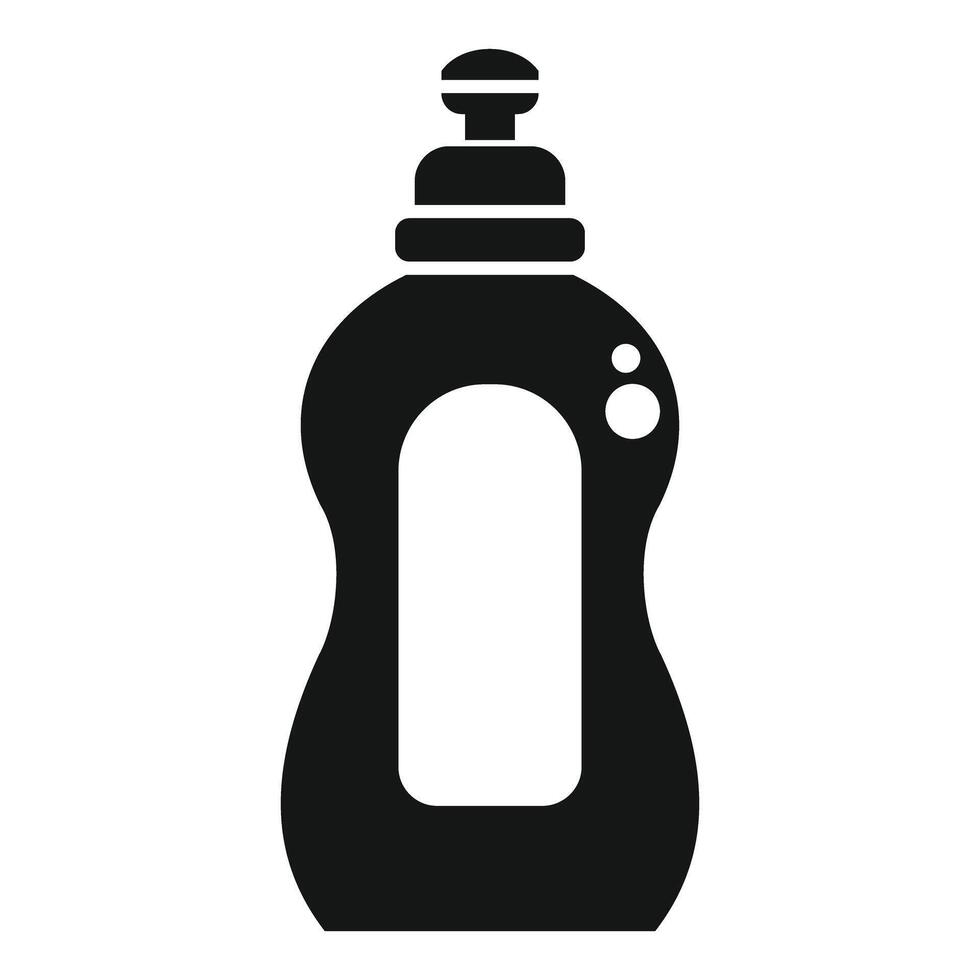 Black plastic bottle dispenser for detergent or soap vector