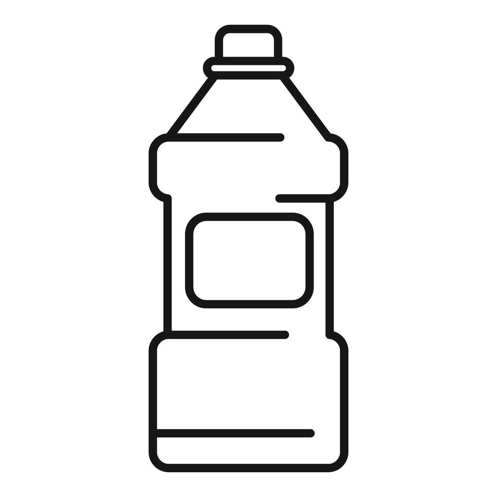 Line icon style illustration of a plastic bottle containing cleaning product vector