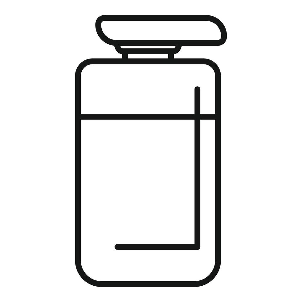 Line icon style illustration of a refillable bottle for shampoo or body wash vector