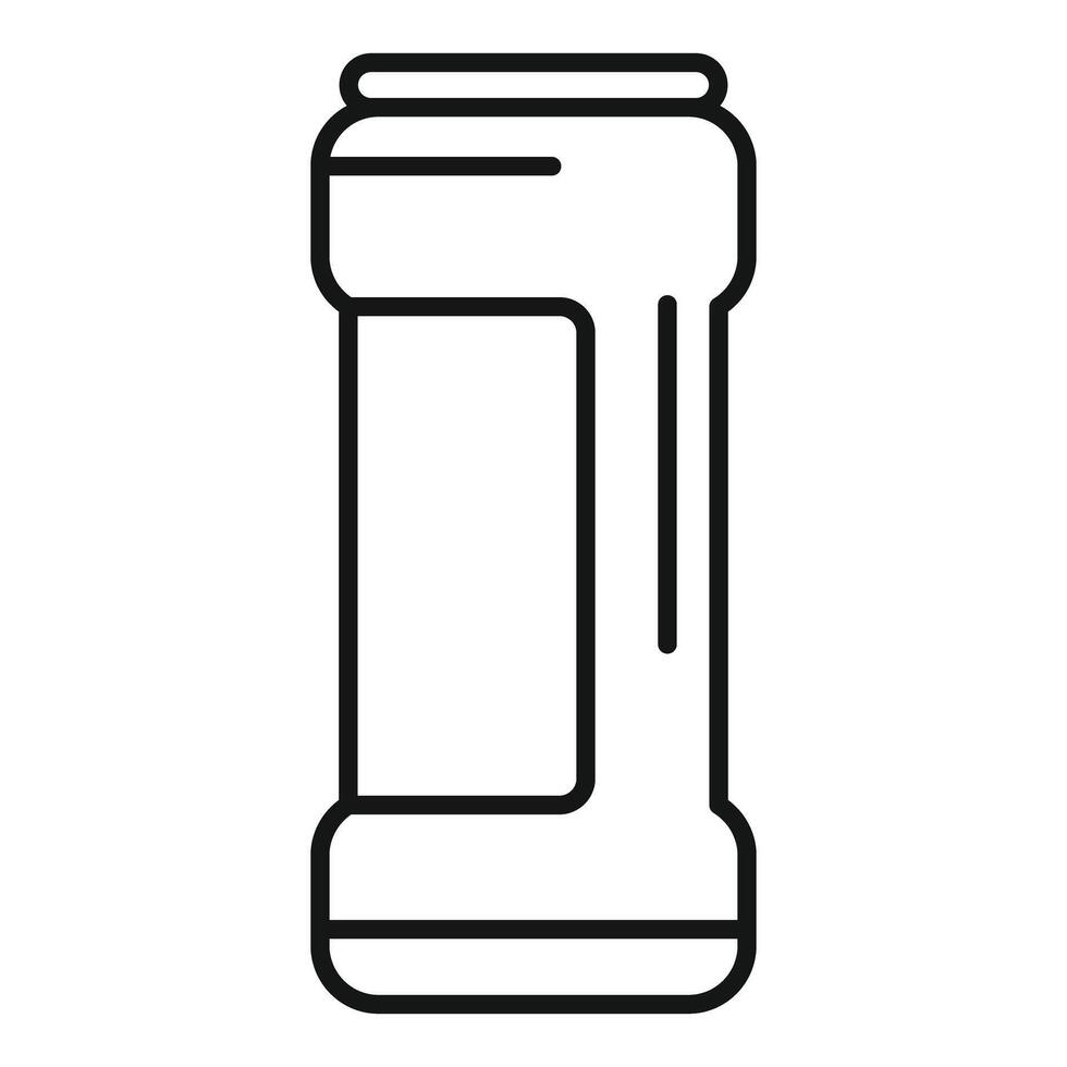 Plastic jar packaging for bulk products line icon vector