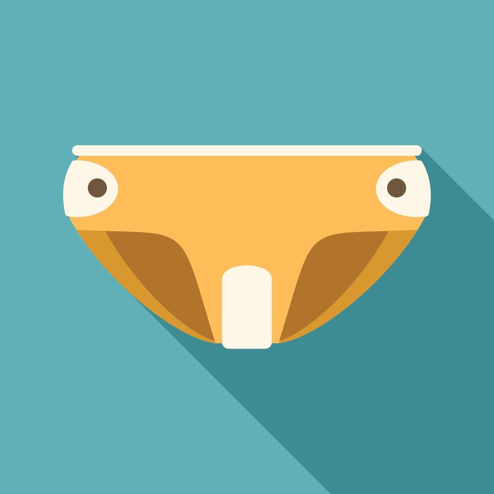 Baby diaper absorbing pee icon flat design long shadow vector