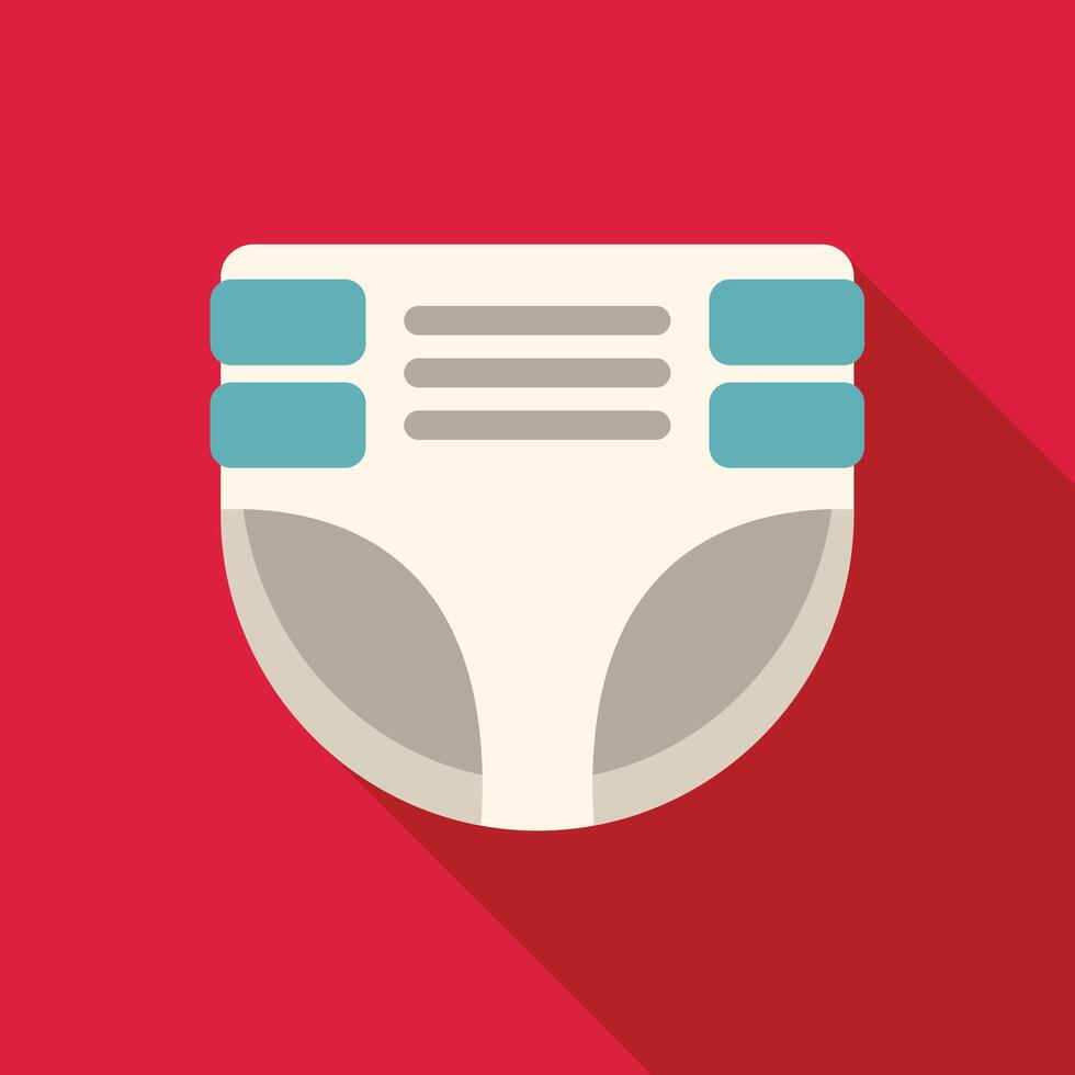 Baby diaper lying on a red background vector