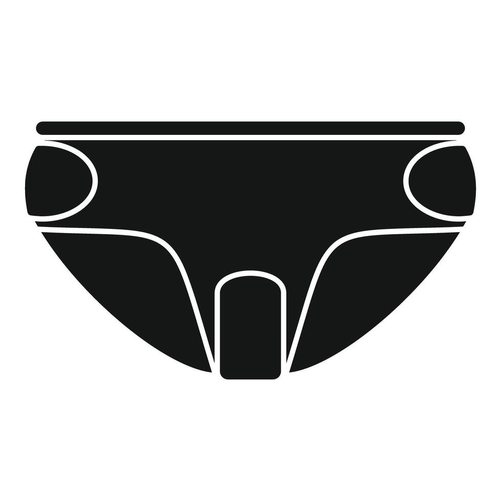 Black and white diaper icon representing childcare vector