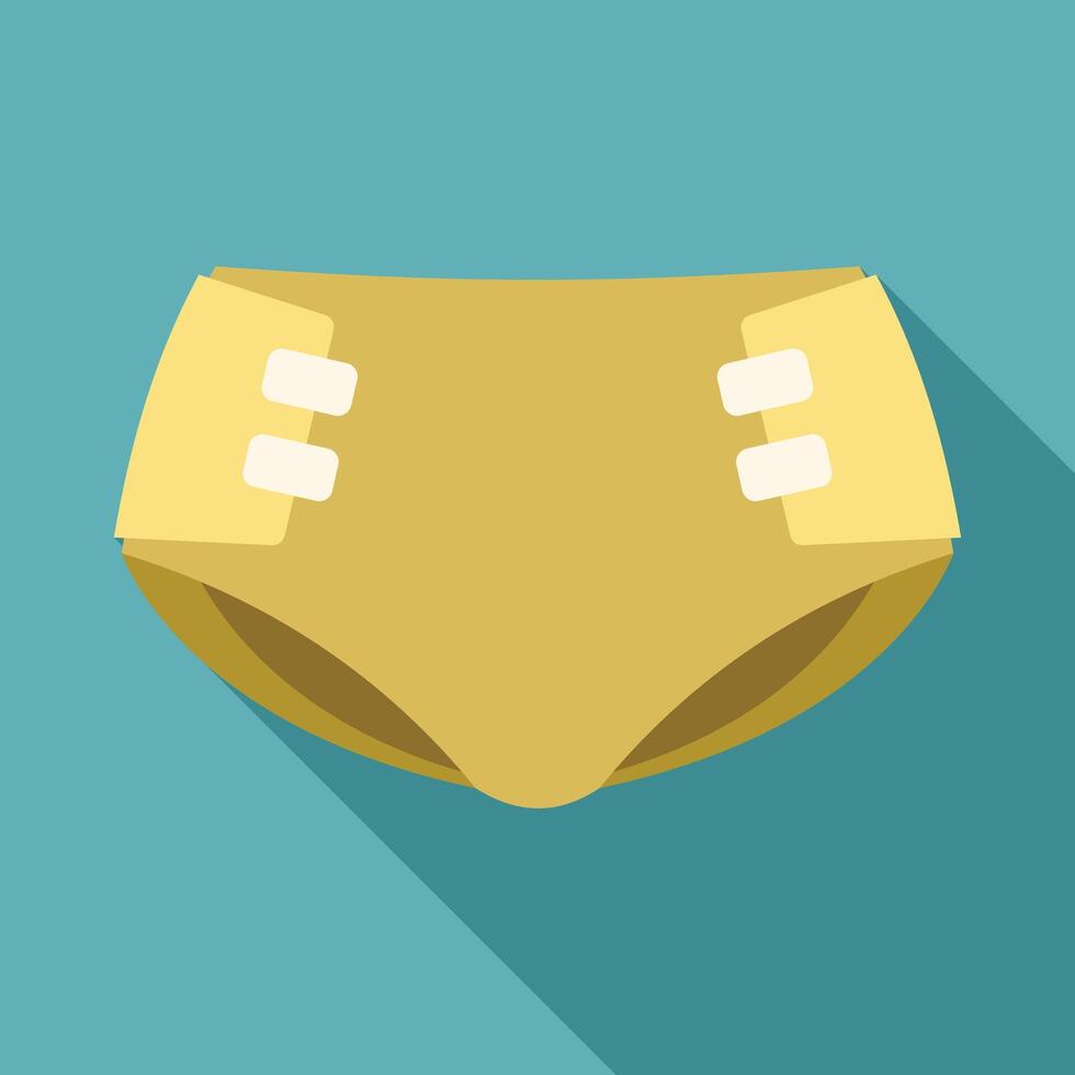 Reusable modern cloth nappy with hook and loop fasteners for sustainable diapering vector