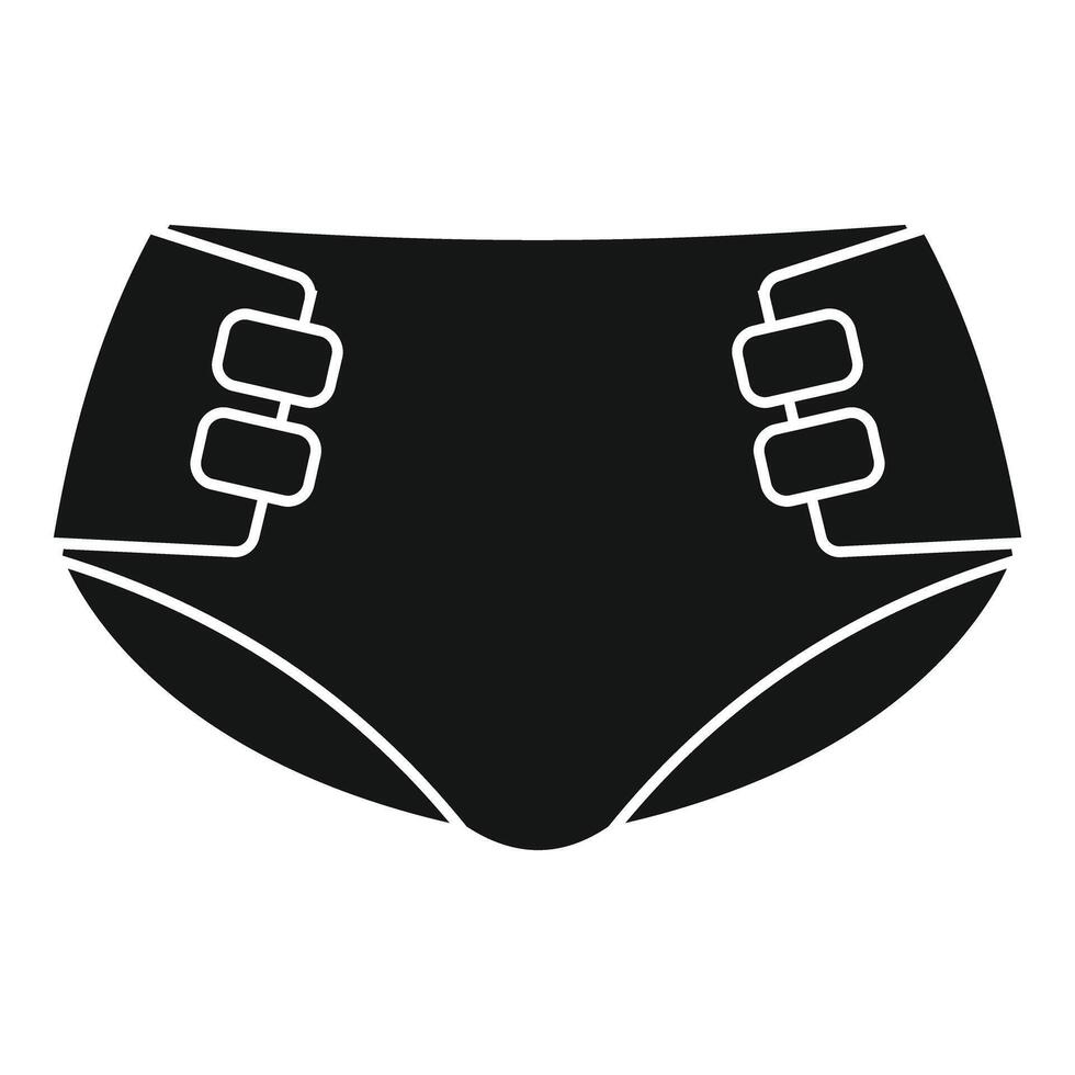 Black and white baby diaper icon showing fastening system vector
