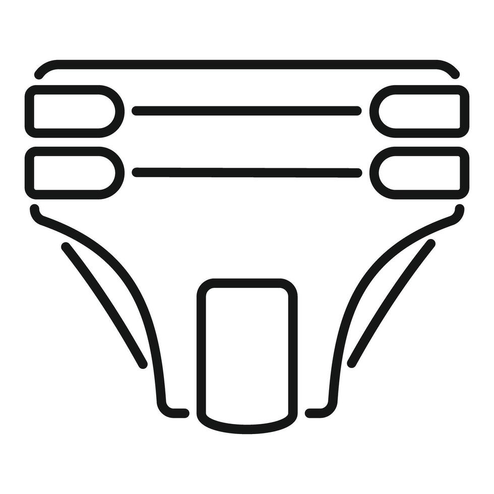 Baby diaper with elastic waistband icon showing absorbent garment for infants vector