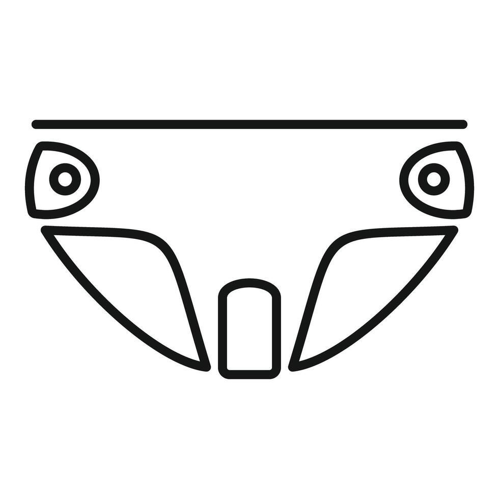 Baby diaper with reusable insert icon outline style vector