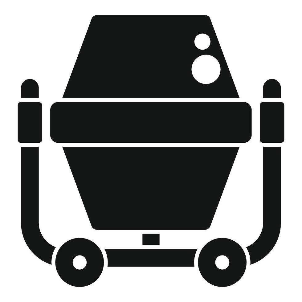 Concrete mixer machine mixing cement for construction icon vector
