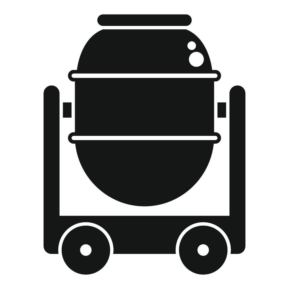 Tank for transporting alcoholic beverages on a wheeled platform is being prepared for winemaking vector