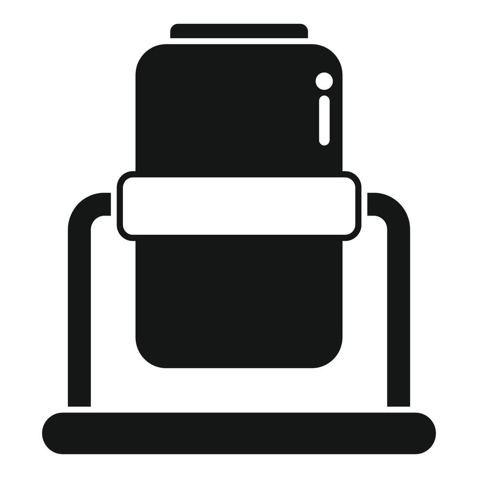 Metal water cooler standing on tripod stand icon vector