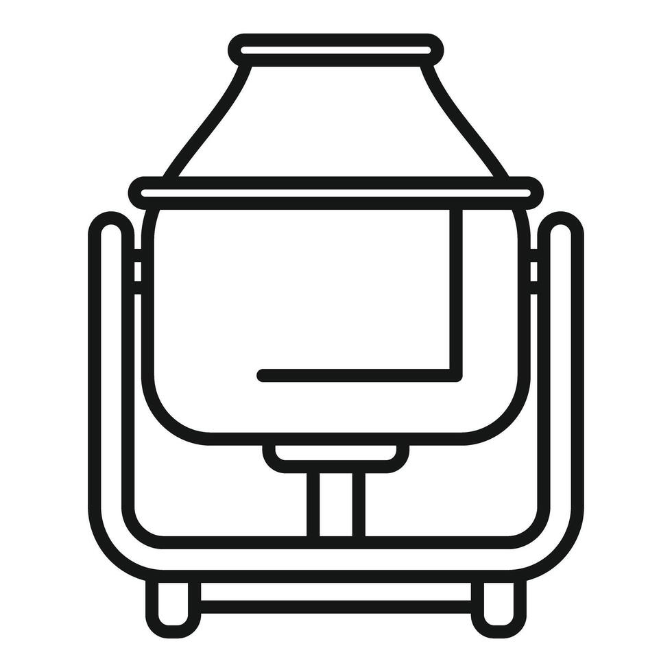 Icon of a concrete mixer working on a construction site vector