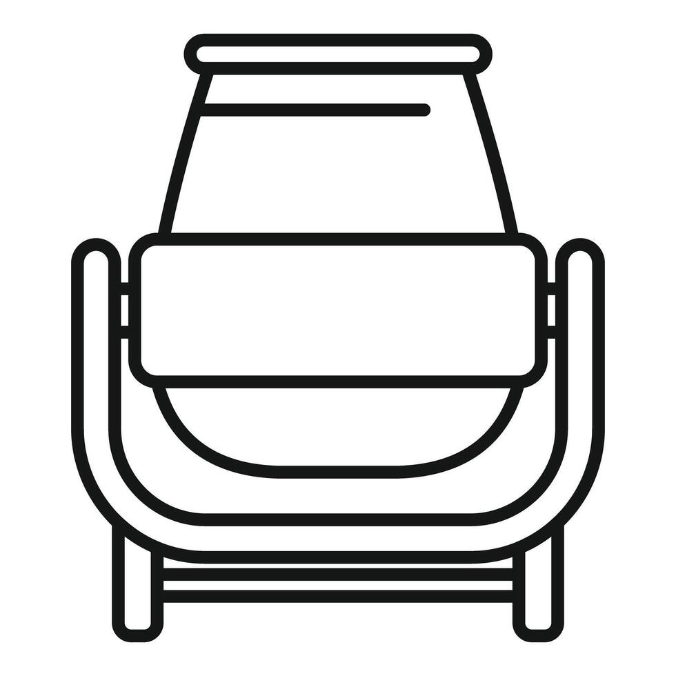 Concrete mixer machine using for building construction line icon vector